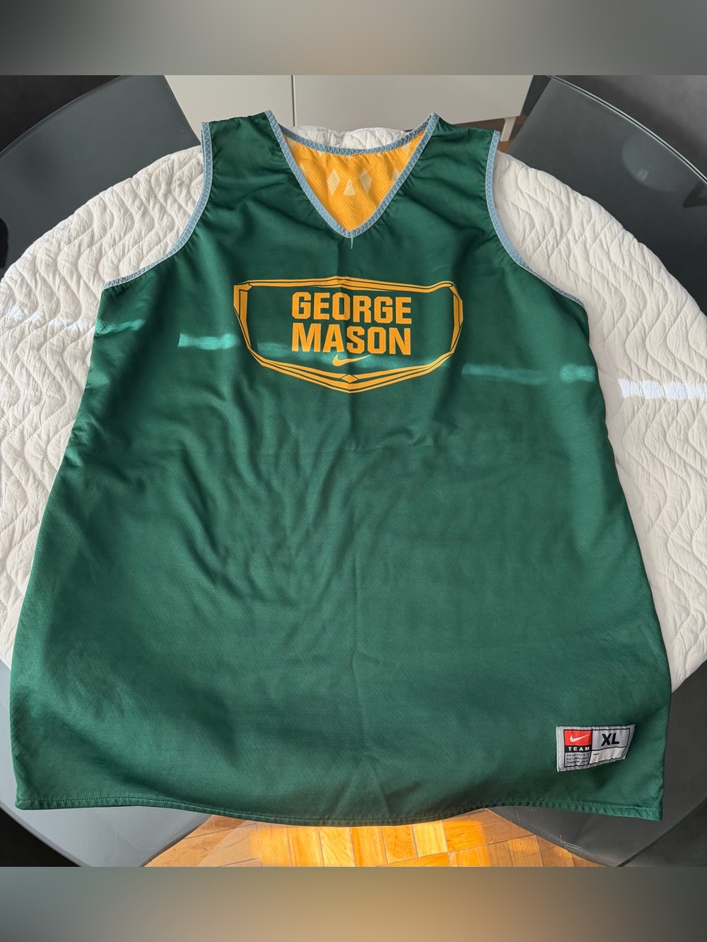 Vintage Nike George Mason Patriots Reversible Practice Jersey XL Green Gold